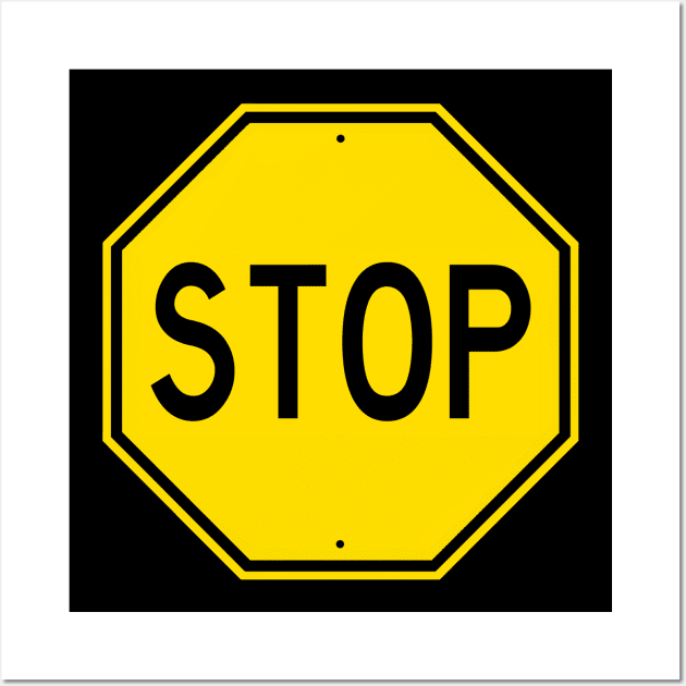 Retro Stop Sign (new) Wall Art by GloopTrekker